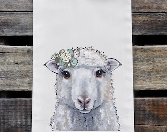 ~ FARMER'S Sheep Farm LAMBS SHEEP Flour Sack Kitchen Towel TEA Towel ~ 