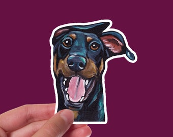 Doberman Sticker - Doberman 4" Vinyl Sticker - Doberman Gifts - Doberman Car Decal - Doberman Window Sticker - Waterproof, printed NC