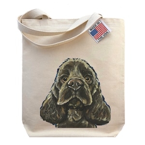 Cocker Spaniel Tote Bag - Option to Personalize Cocker Spaniel Lover Gift - Cocker Spaniel Dog Art Tote