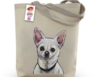 Chihuahua Tote Bag - Option to Personalize Chihuahua Lover Gift -  Fun dog art tote -  Dog totes - Chihuahua tote bags - Chihuahua Gifts