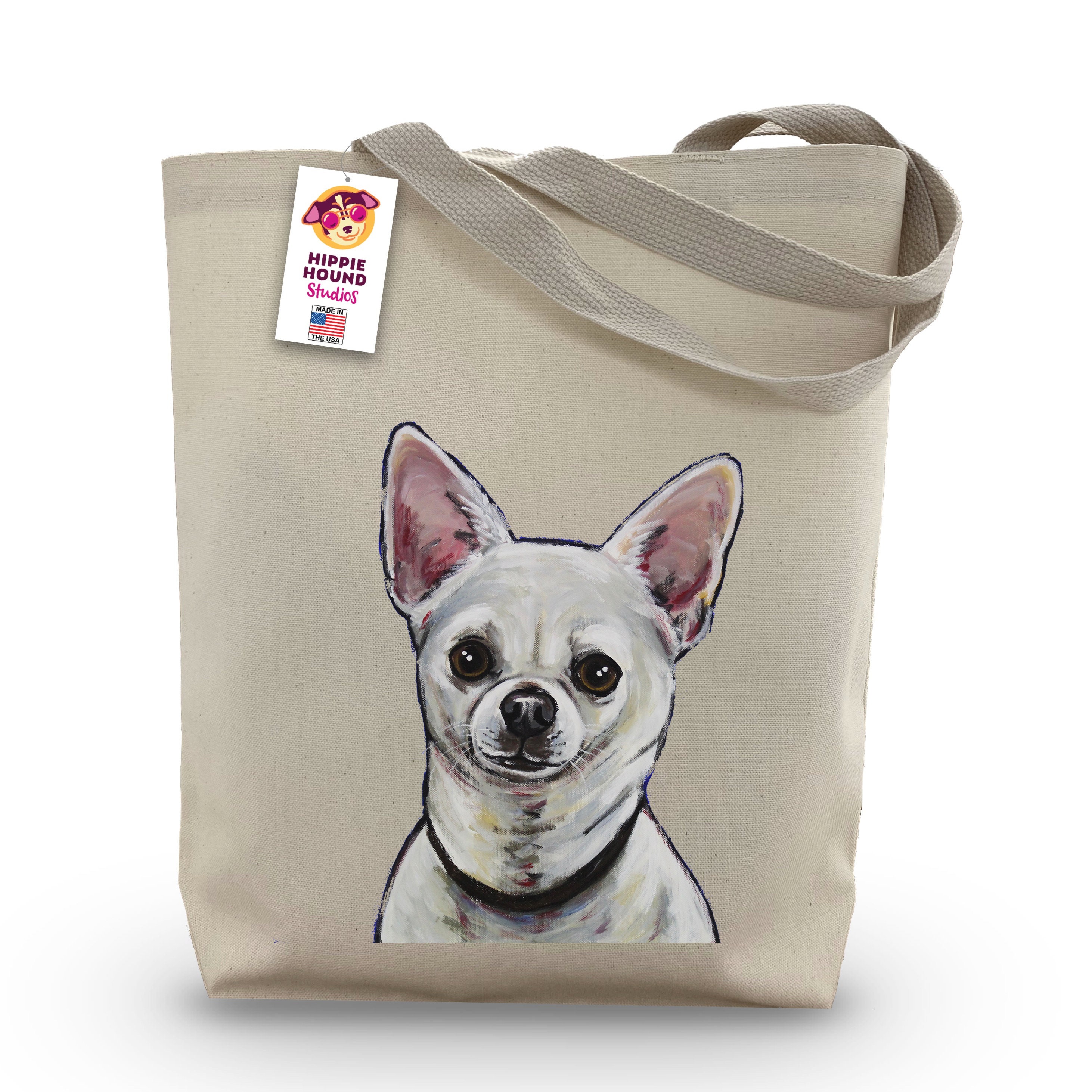  Tan And White Chihuahua Dog Face Tote Bag, 3D Chihuahua Dog  Face Shoulder Bag With Press Stud, Chihuahua Dog Printed Tote Bags For  Chihuahua Lovers Gift, Reusable Shopping Bags Travel Casual