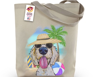 Bolsa de mano para perro "White Doodle", regalo para amantes de los doodles, bolsa de playa para goldendoodles, regalos para labradoodles, bolsa de mano para doodles, bolsa de mano para perros adorables, regalo de verano para perros