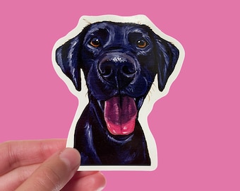 Black Lab Sticker - 4" Vinyl Black Labrador Sticker -Lab Vinyl Decal Waterproof for Car, Laptop Tumbler - Black Lab Vinyl Die Cut Sticker