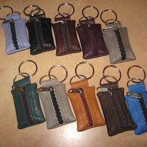 100% vrai cuir véritable petit porte-clés pochette porte-clés sac à main portefeuille pièces de monnaie anneau porte-clés différentes couleurs multicolore
