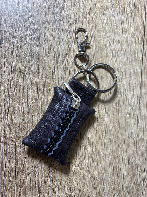 100% Real Genuine Leather Small Keyring Key Pouch Purse Wallet 