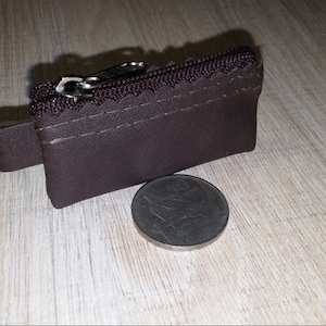 100% cuero genuino real llavero pequeño llavero bolsa bolsa monedero monedero Monedas Anillo Llavero Varios colores
