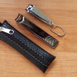 100% Real Genuine Leather Nail Clipper Case Wallet Pouch Purse Manicure Pedicure