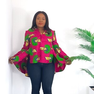 NEW IN: Pink and Green African Print Highlow Shirt Ankara - Etsy