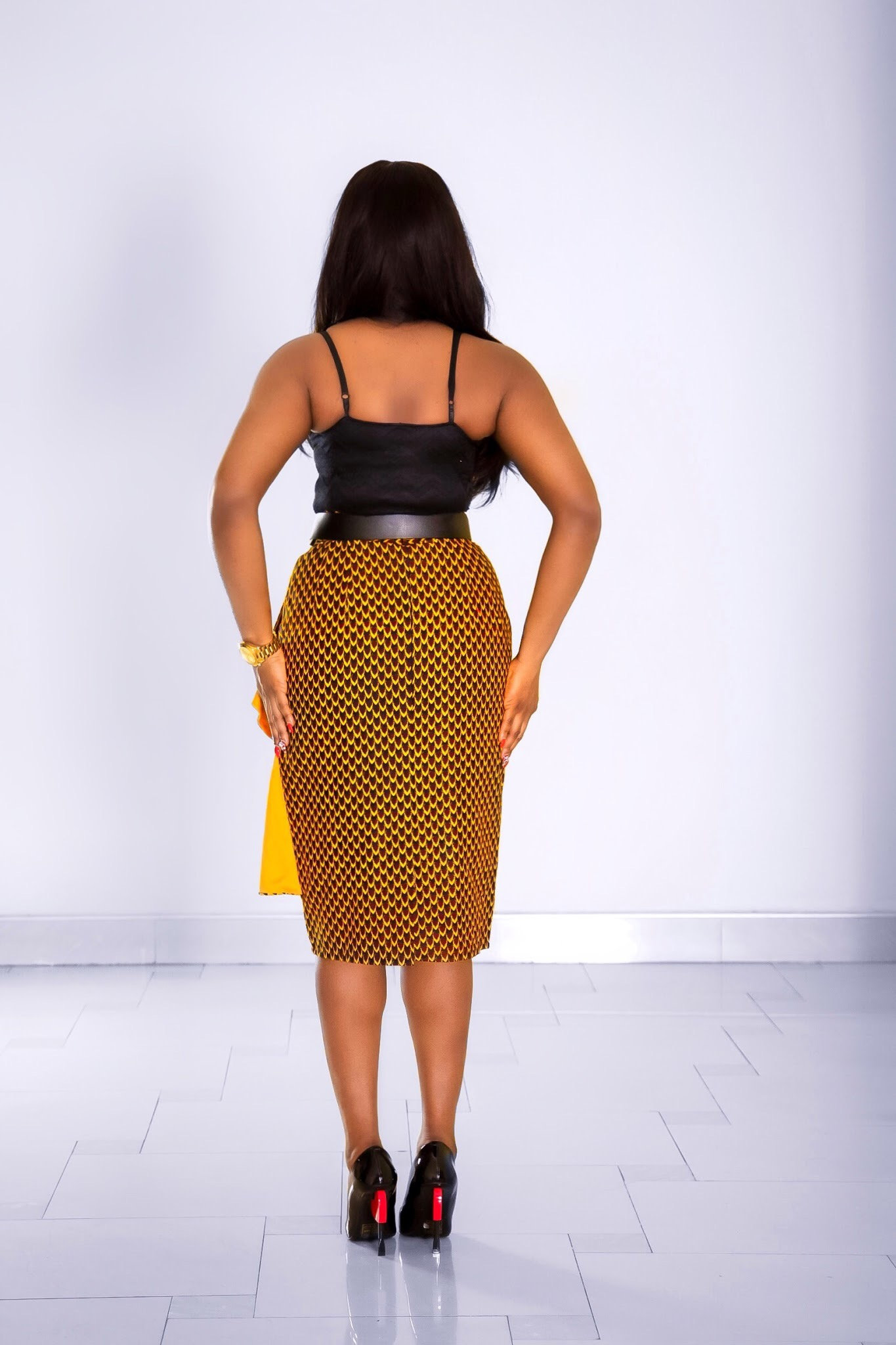 African Print Pencil Skirt With Ruffleshandmade | Etsy UK