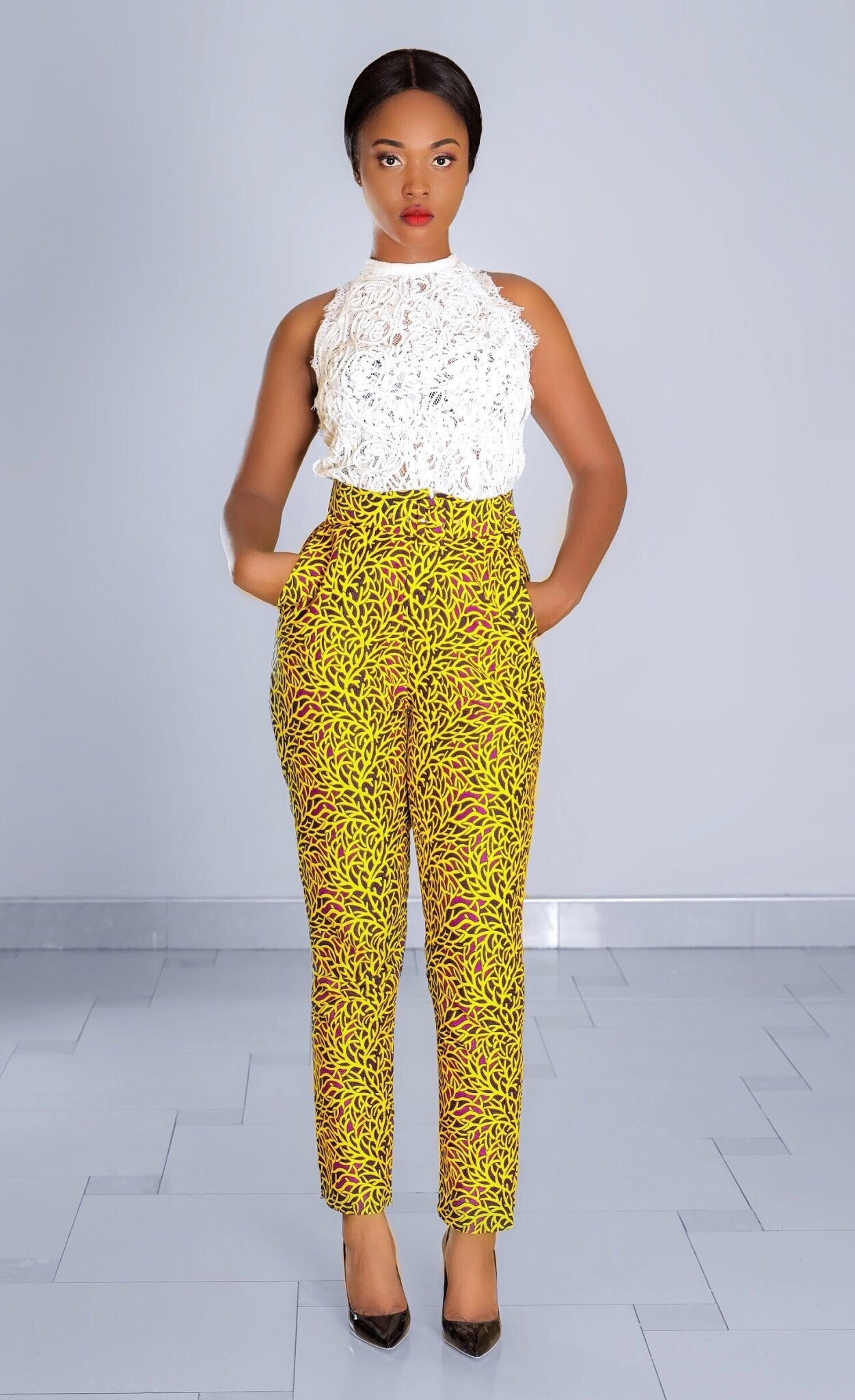 african print trouser