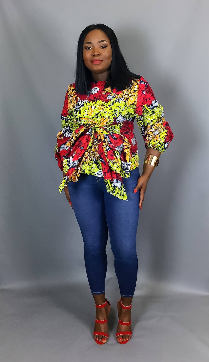 African print topAfrican print fabricblouseswomen's | Etsy