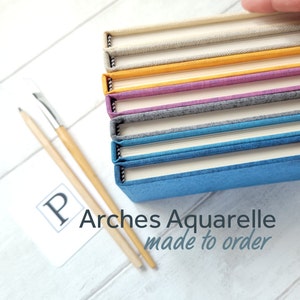 Arches Aquarelle Watercolor Sketchbook: Custom Made-to-Order, Linen Cover