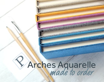 Arches Aquarelle Watercolor Sketchbook: Custom Made-to-Order, Linen Cover