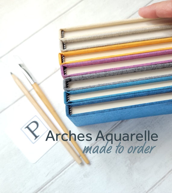Arches Aquarelle Watercolor Sketchbook: Custom Made-to-Order, Linen Cover