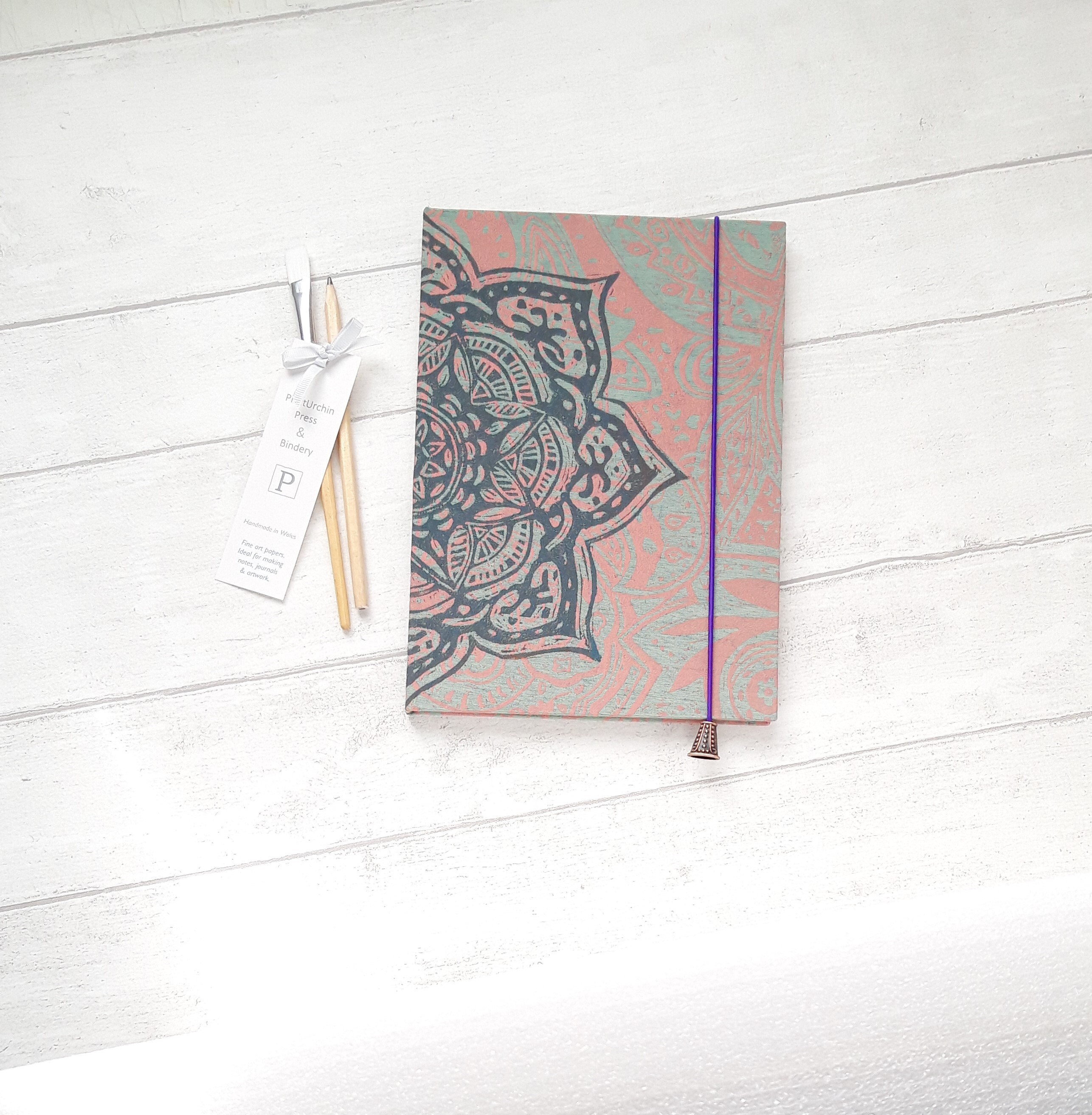 Bockingford A6 Watercolour Pocket Sketchbook, Hand Printed Linen
