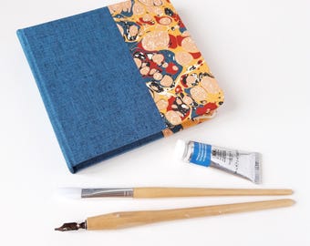 Handmade Watercolor Field Book: Saunders Waterford Cold Press, Hand Marbled Cover
