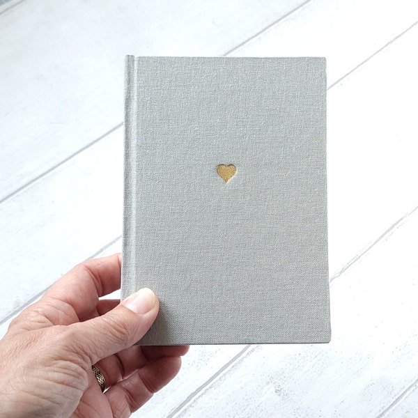 A6 Watercolour Pocket Sketchbook with little gold heart,Bockingford Cold Pressed paper 190gsm, 30 pages (60 sides)