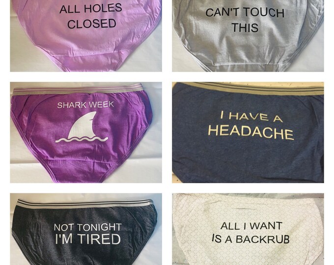 Funny Womens Underwear Not Tonight Panties Period Panties Etsy
