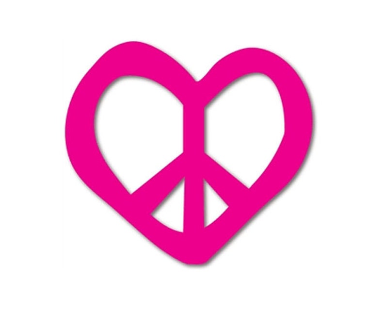 Peace Heart Vinyl Decal Peace Sign Decal Car Decal Peace Etsy