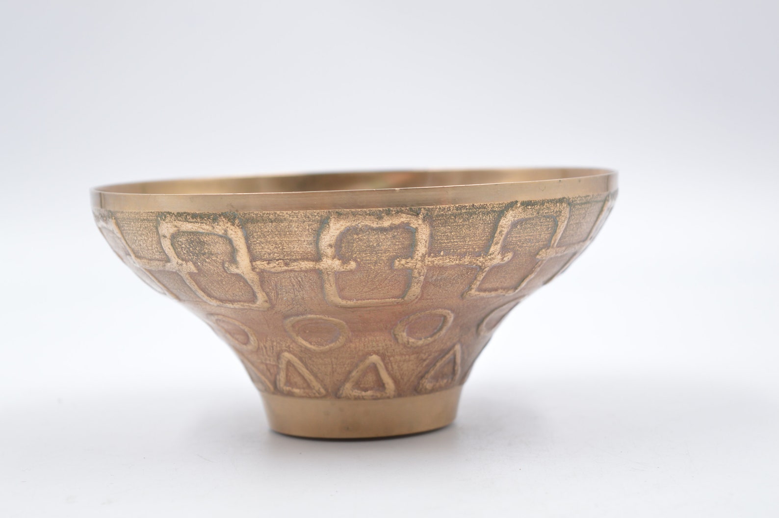 Vintage Solid Brass Bowl Made in Korea Handmade Brass Bowl Etsy