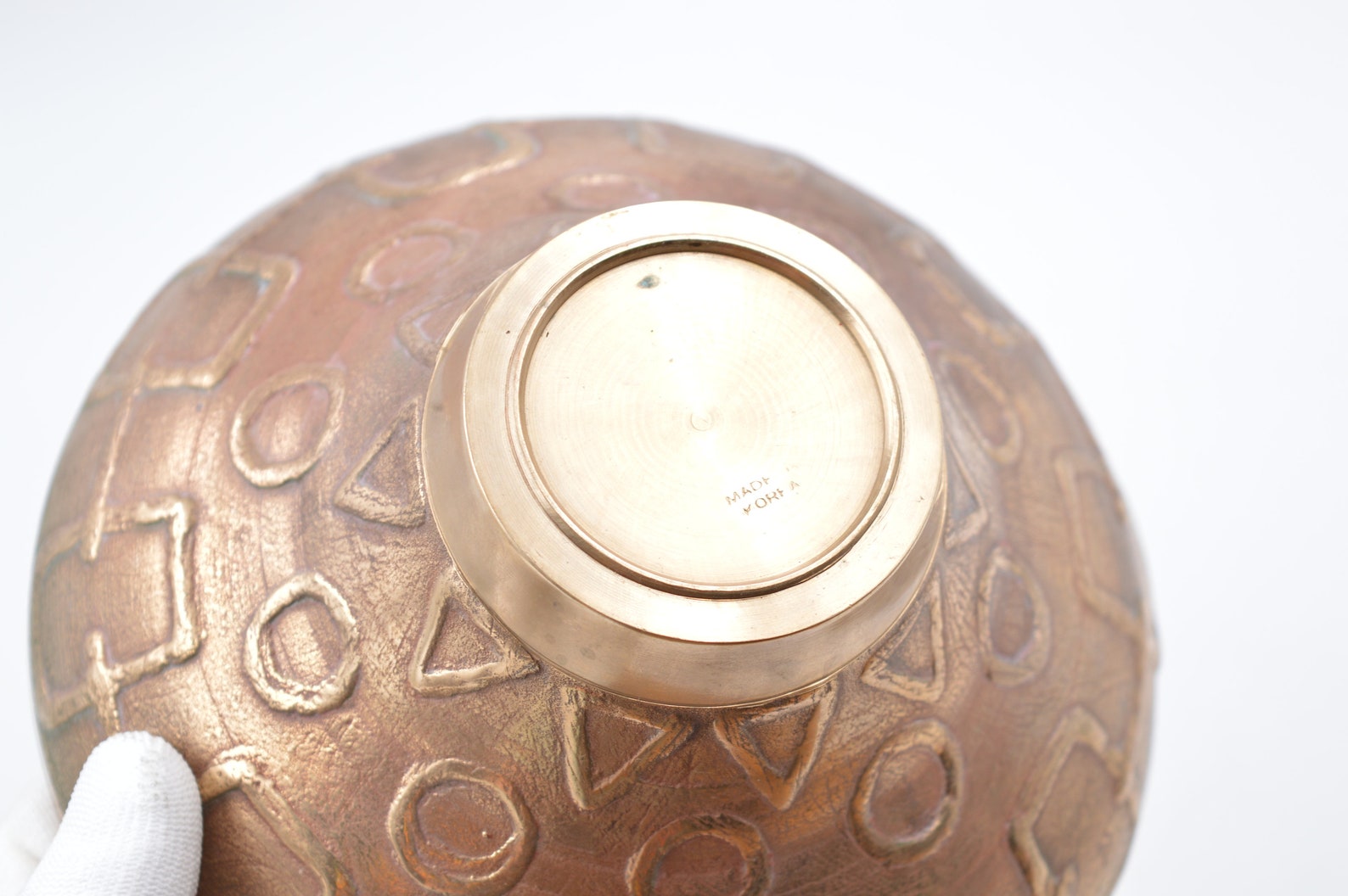Vintage Solid Brass Bowl Made in Korea Handmade Brass Bowl Etsy