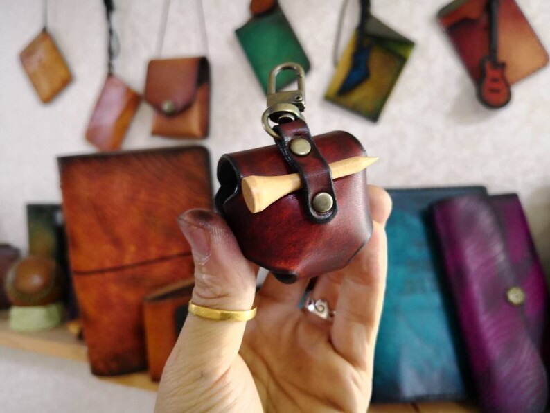 Custom Leather Golf Ball Case 1 Ball Case Golf Accessory Etsy