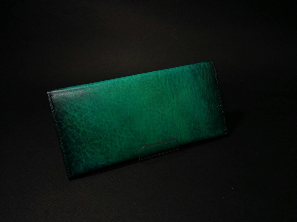 Leather Slim Wallet Unisex Walletwalletwomen Walletsimple Etsy