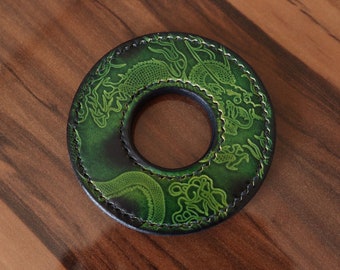 Skórzana tsuba, bambusowa osłona miecza, shihai tsuba, shihai, kendo, kumdo, kendo tsuba