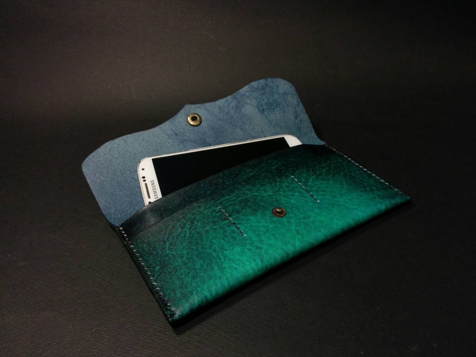 Leather Slim Wallet Unisex Walletwalletwomen Walletsimple Etsy