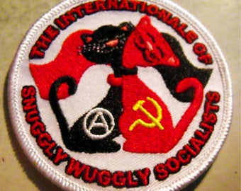 THE INTERNATIONALE oF SNuGGLY WuGGLY SOCIALISTS embroidered iron-on patch 3" inches