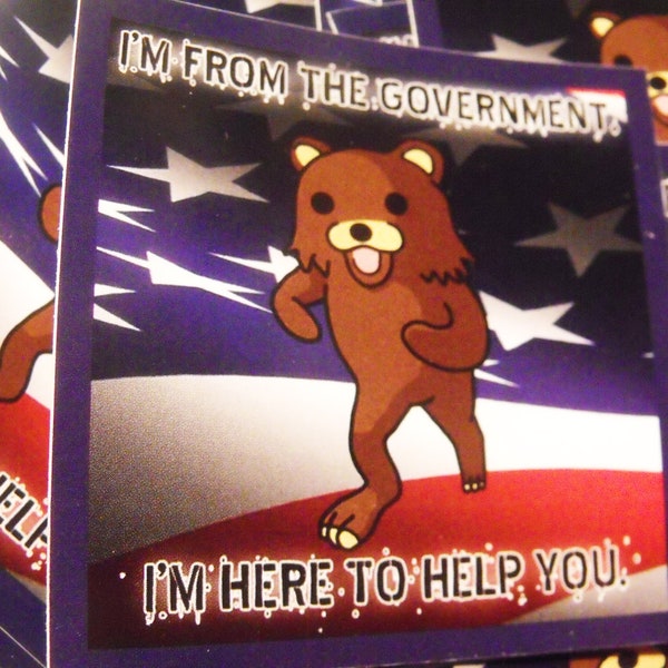 25/50/100/300 I'm From The Government - I'm Here To Help You 2.5" x 2.5" stickers