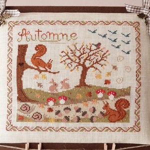 PDF Cross stitch chart Chemin d'Automne or Autumn Path image 1