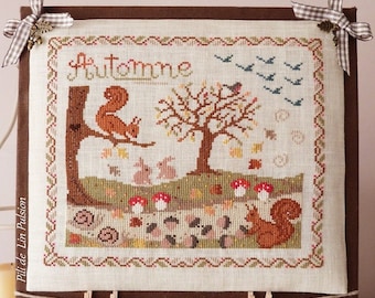 PDF Cross stitch chart "Chemin d'Automne" (or "Autumn Path")