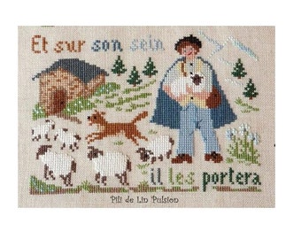 PDF Cross Stitch chart "Et sur son sein il les portera"