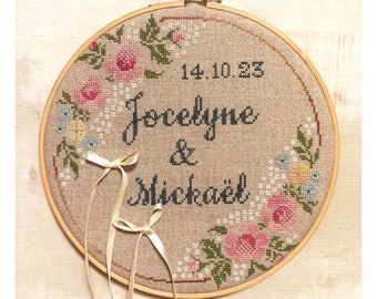 PDF "Jocelyne & Mickaël" counted cross stitch pattern