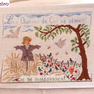 PDF Cross stitch Chart &quot;Les Oiseaux du Ciel... Eté&quot; (&quot;Birds of the Air... Summer&quot;)