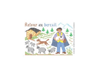 PDF Cross Stitch chart  "Retour au bercail"