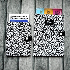 Leopard Panther, Cat Pet Passport Cover, Health Book Case, Vet Records Holder, Personalized Cat Gift, Cat Pet Lover Gift, Made in France