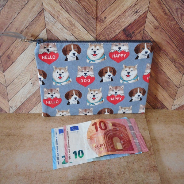 Shiba Inu & Beagle, Men Women Gift, Zipper Bag, Dog Bag, Storage Pouch, Birthday Christmas Gift, Dog Lover Gift, made in France