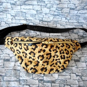 Sac Banane, Sac Léopard, Sac à Main Bandoulière Homme Femme, Sac Jacquard Léopard, Idée Cadeau Homme Femme, fabriqué en France