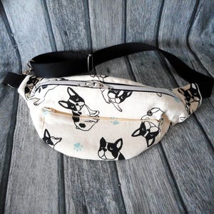 Sac Banane, Sac Bouledogues Français, Sac à Main Bandoulière Homme Femme, Sac Coton Chien, Idée Cadeau Homme Femme, fabriqué en France