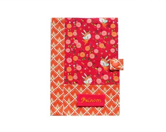 Protège Carnet de Santé Fille Personnalisé, Prénom Brodé Bébé Enfant, Lapins Fées Fleurs, Cadeau Naissance Baby Shower, fabriqué en France