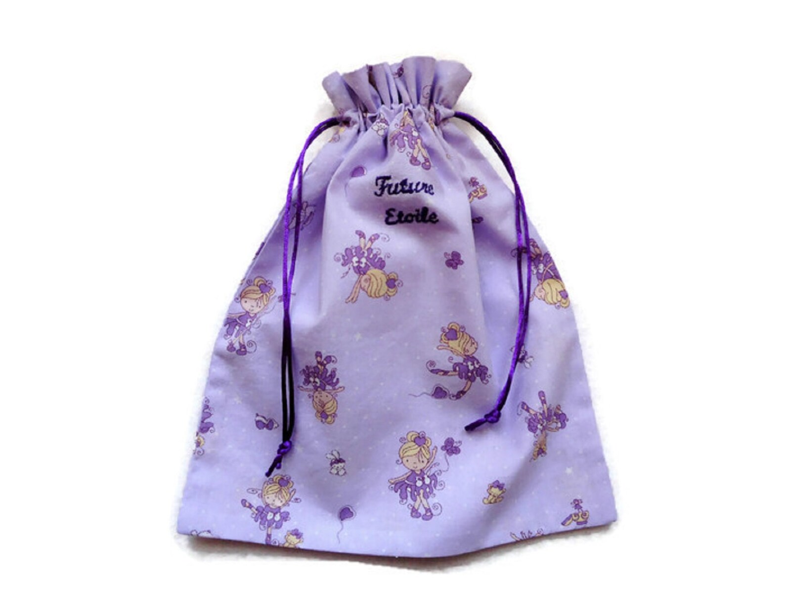 girls dance bag storage pouch purple ballerina danseuses dancer reusable bag ballet shoes bag cotton bag dance school bag made i