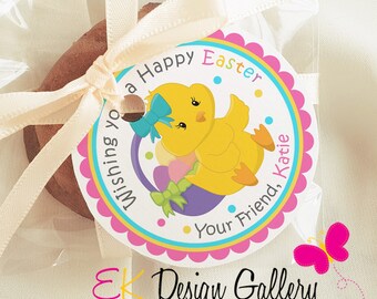 Easter Gift Basket Tag: Editable Easter Treat Favor Label (Digital Download Template)
