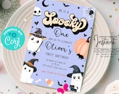 Spooky One Birthday Invitation: Halloween Ghost Party Invite (Digital Download)