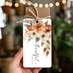 Thankful For You Tag, Giving Thanks Tag, Thanksgiving Appreciation Gift Tag, Thanksgiving Treat Favor Tag Digital Instant Download