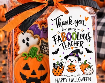 Halloween Teacher Treat Tag, Editable Favor Tag (Digital Download)