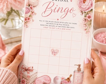 Spa Bridal Shower Bingo Card Template (Instant Download)