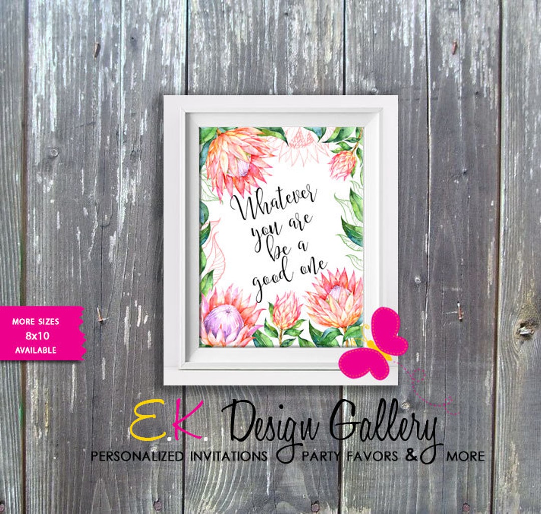 Passionflower Print: Inspirational Quote, Floral Wall Art (8x10 Digital ...