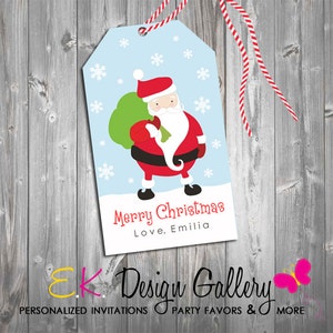 Weihnachten Weihnachtsmann Geschenkanhänger Winter Urlaub Favor Tag Party druckbare Leckereien Gefälligkeiten Geschenkanhänger Weihnachten digitale personalisierte Tag
